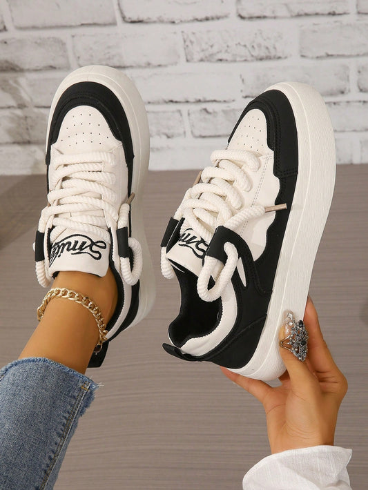 Colorblock lace-up sneakers [Women's]